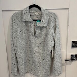 RD Style Speckled Gray Cowl Neck Sweater